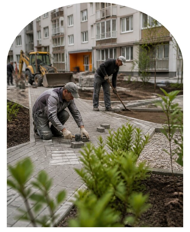 Благоустройство двора многоквартирного дома в Ирбите